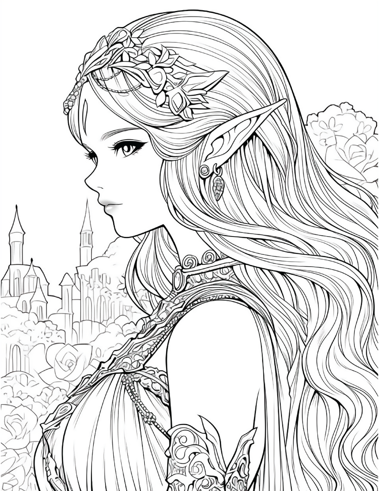 300 Elf Princess Coloring Pages 11