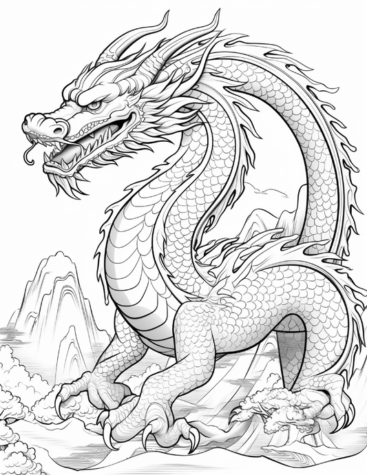 270 Chinese Dragon Coloring Pages For Adults 3
