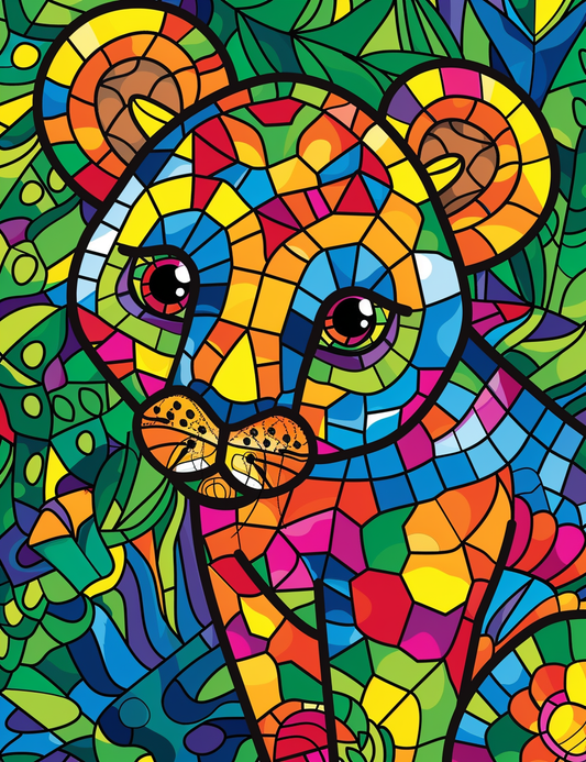 100 Animals Stained Glass Coloring Pages 2