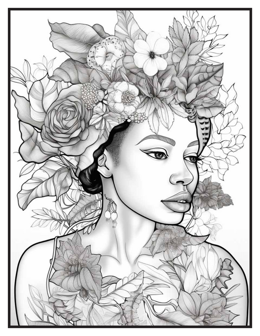African Black Woman Coloring Book Pages 2