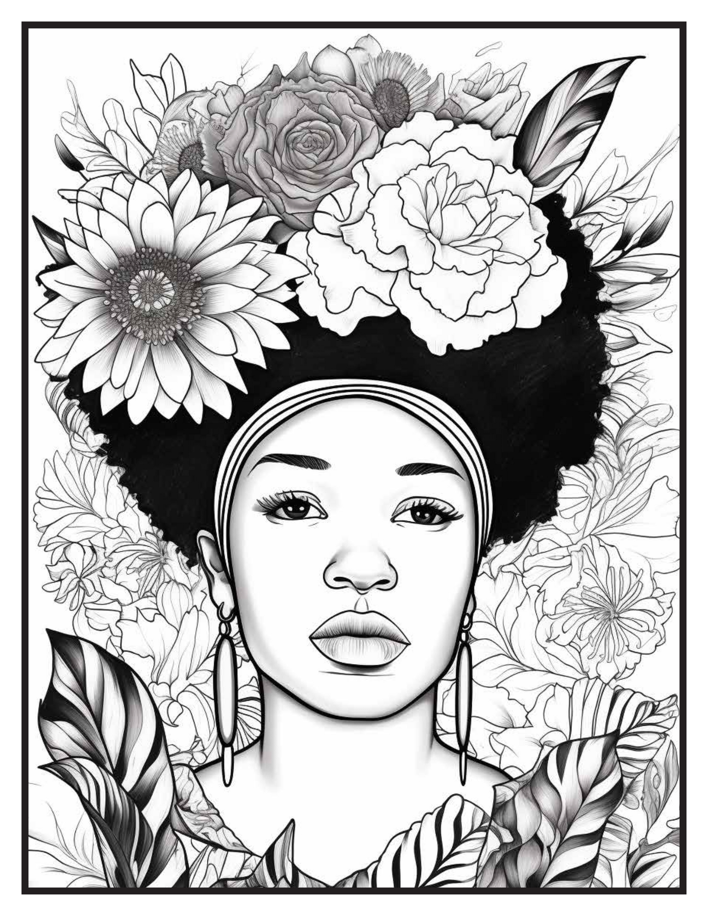 African Black Woman Coloring Book Pages 2