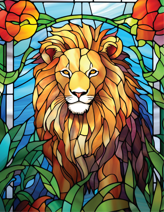 110 Animals Stained Glass Coloring Pages 1