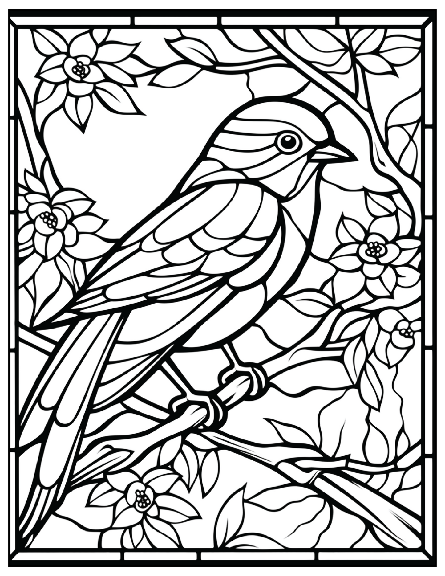 110 Animals Stained Glass Coloring Pages 1