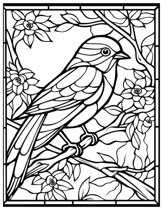 110 Animals Stained Glass Coloring Pages 1