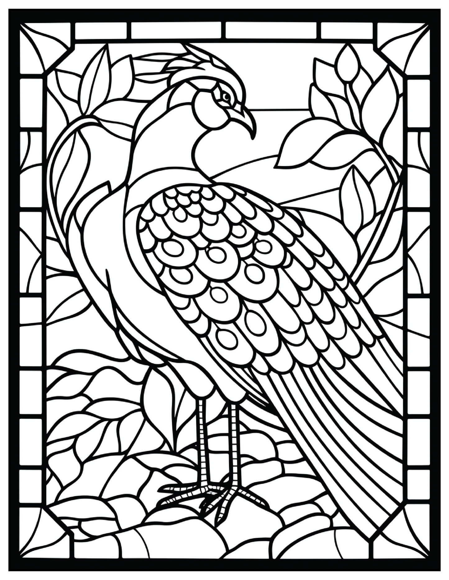 110 Animals Stained Glass Coloring Pages 1