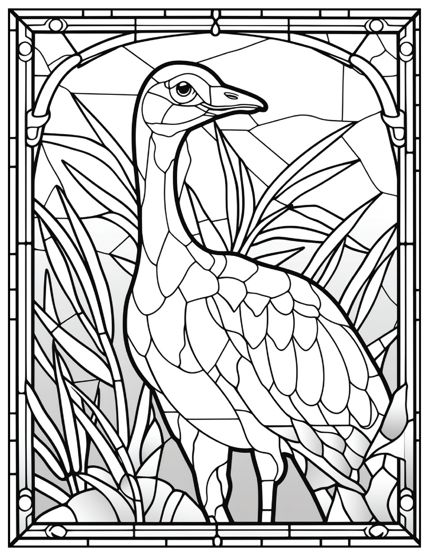 110 Animals Stained Glass Coloring Pages 1