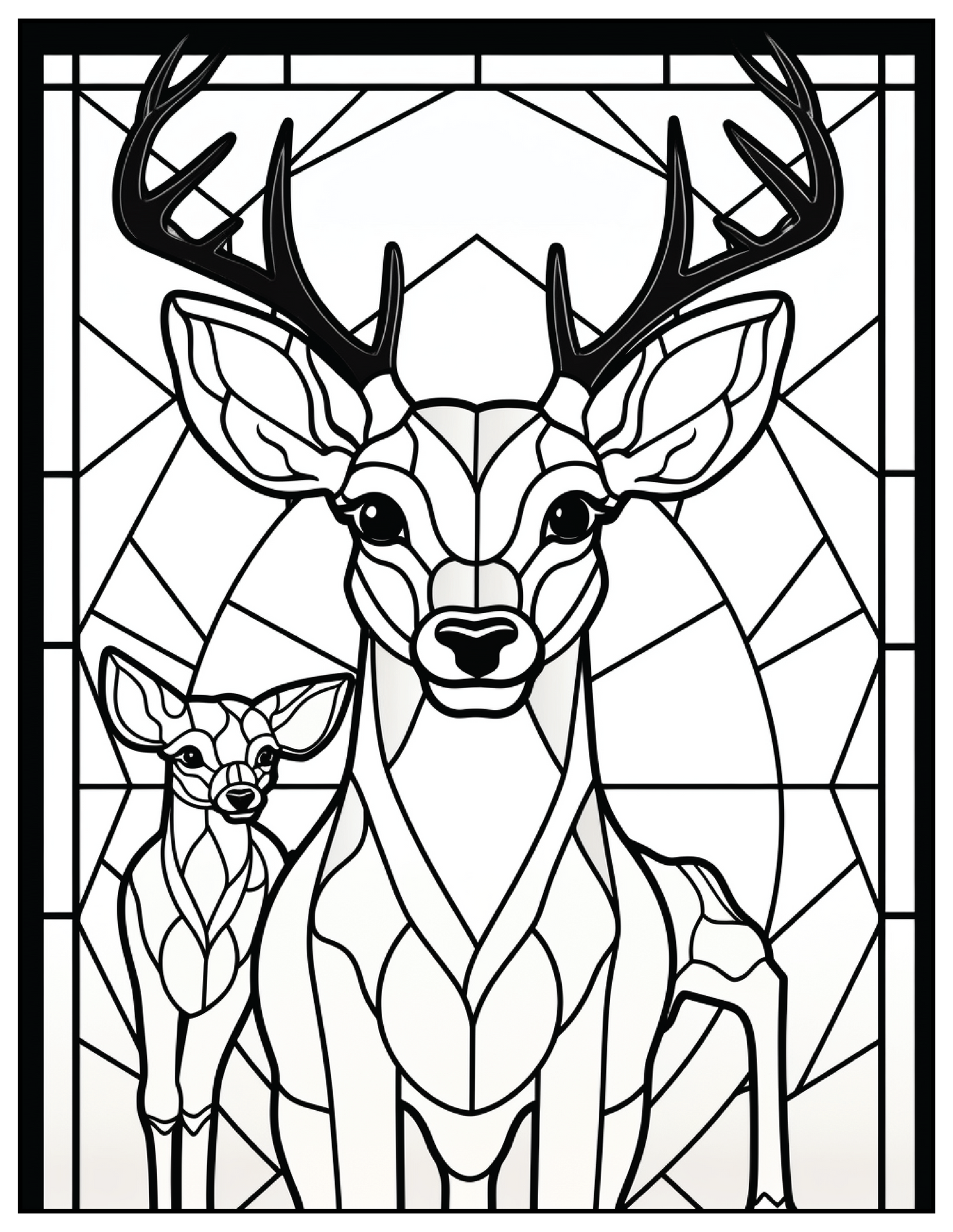 110 Animals Stained Glass Coloring Pages 1