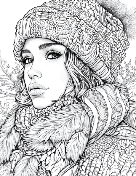 150 Winter Coloring Pages for Adults