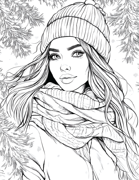150 Winter Coloring Pages for Adults