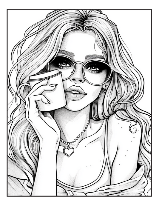 200 Coffee Girls Coloring Pages for Adults