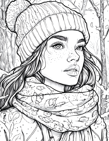 150 Winter Coloring Pages for Adults