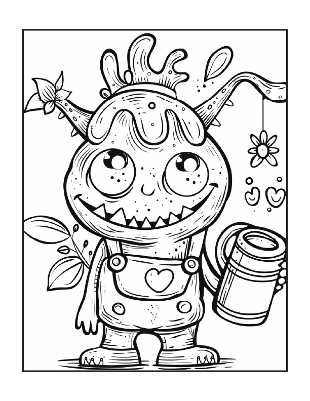 200 Cute Monsters Coloring Pages for Kids 1