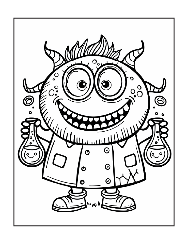 200 Cute Monsters Coloring Pages for Kids 1