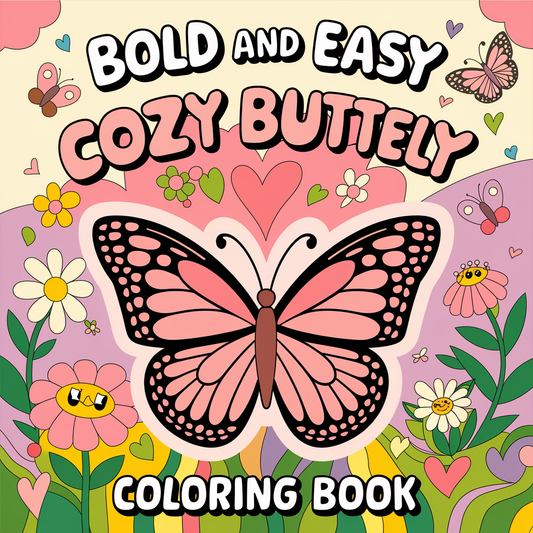 bold and easy Cozy Butterfly Coloring Pages