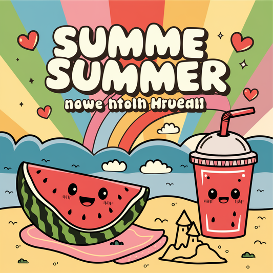 Kawaii Summer Bold & Easy Coloring Pages