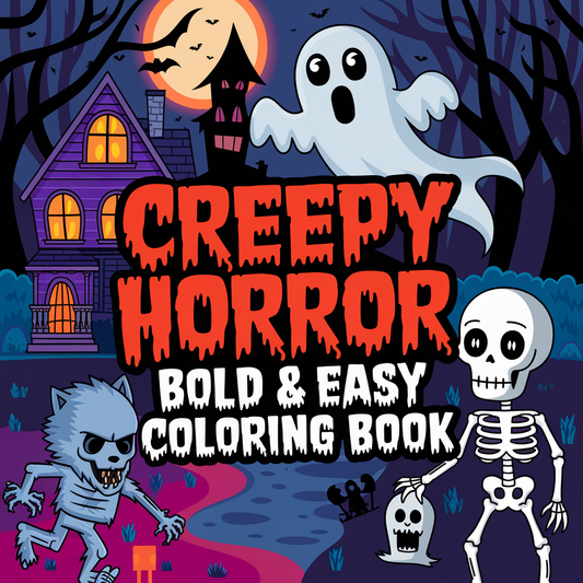 Creepy Horror Bold & Easy Coloring Pages