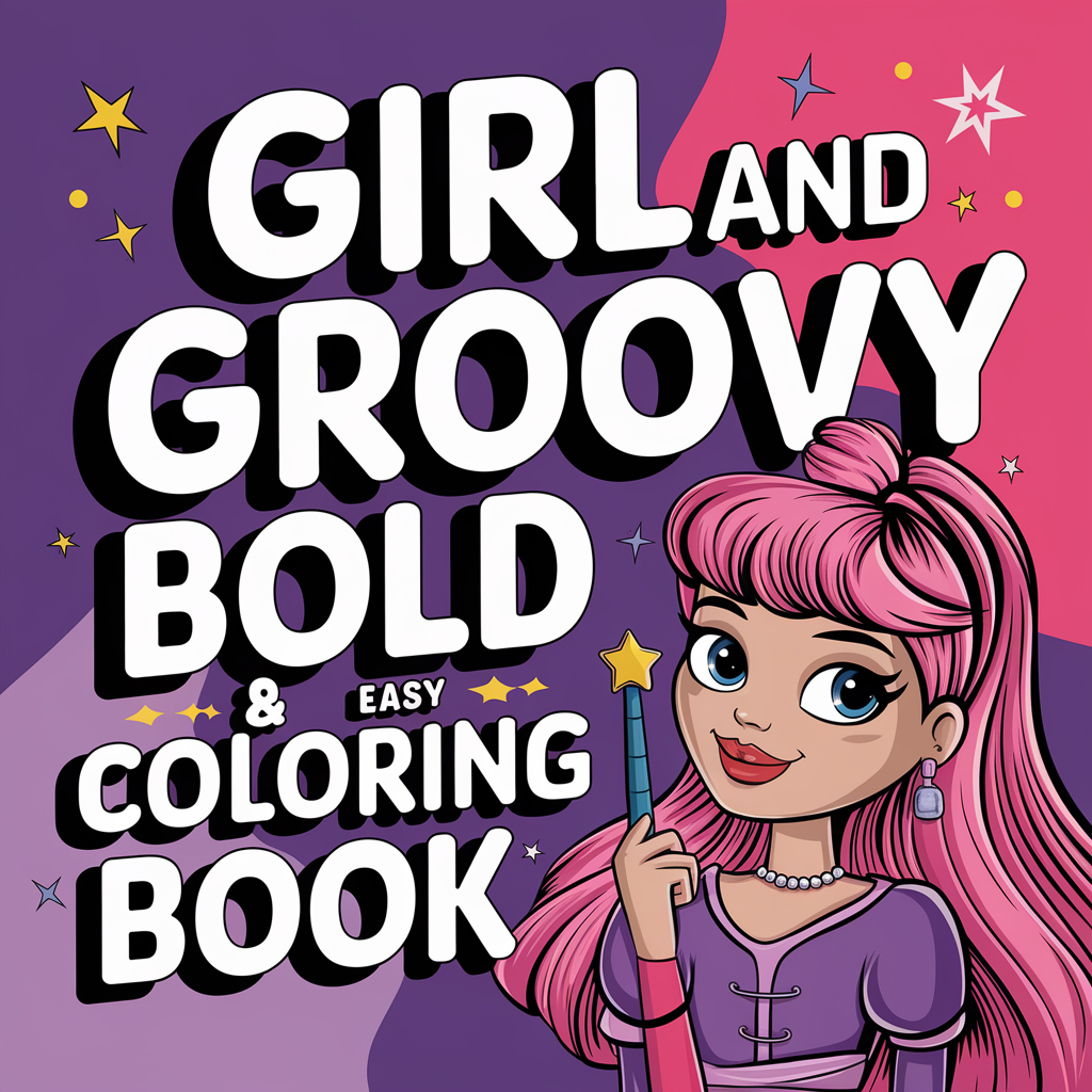 Girl and Groovy Bold and Easy Coloring Pages
