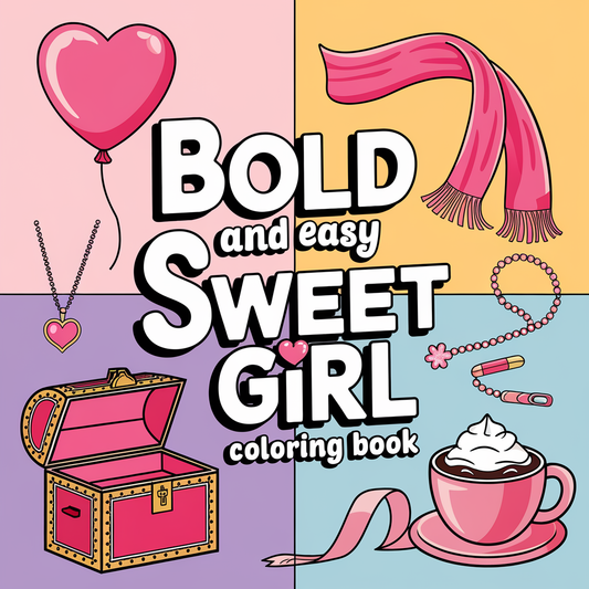 Sweet Girl Bold and Easy Coloring Book