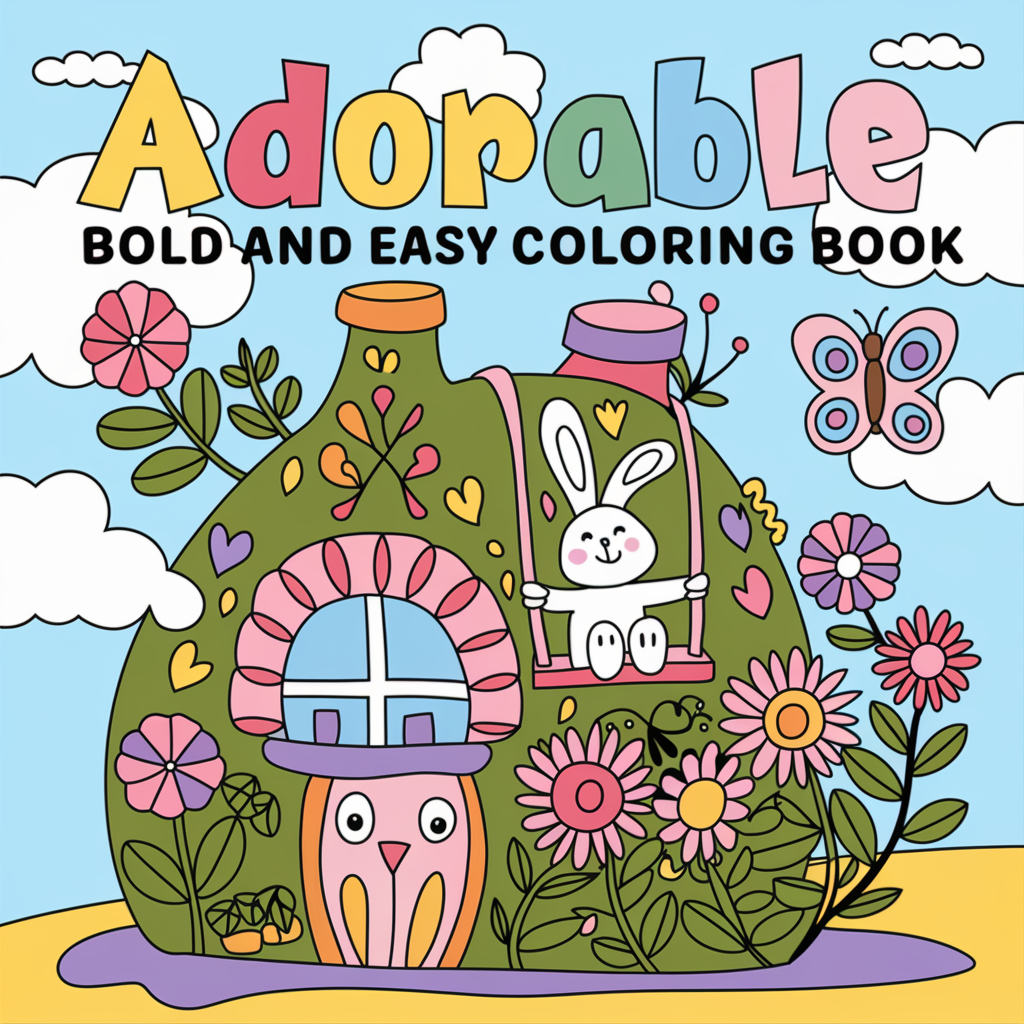 Adorable Garden Bold Easy Coloring Pages