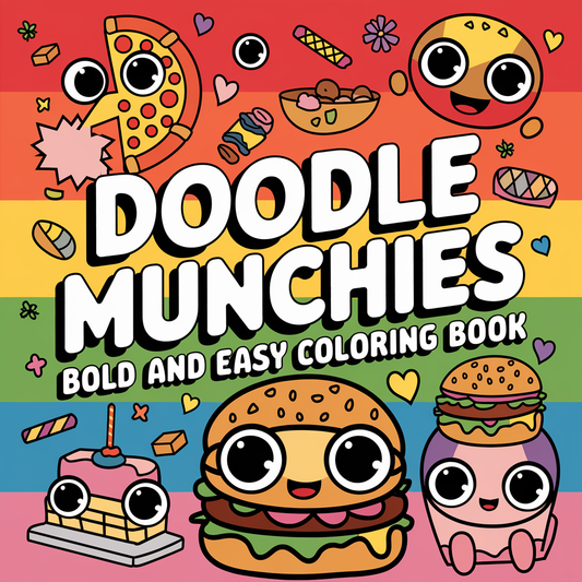 Doodle Munchies Bold Easy Coloring Pages