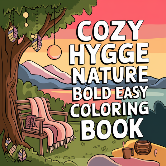 Cozy Hygge Nature Bold and Easy Coloring Pages