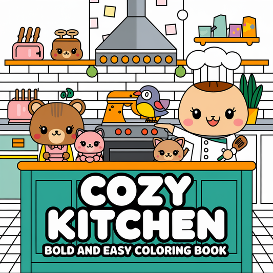 Cozy Kitchen Bold & Easy Coloring Pages