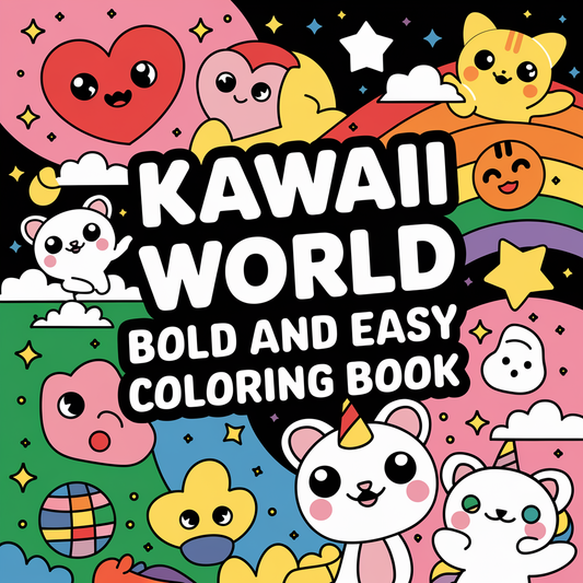 Kawaii World Bold & Easy Coloring Pages