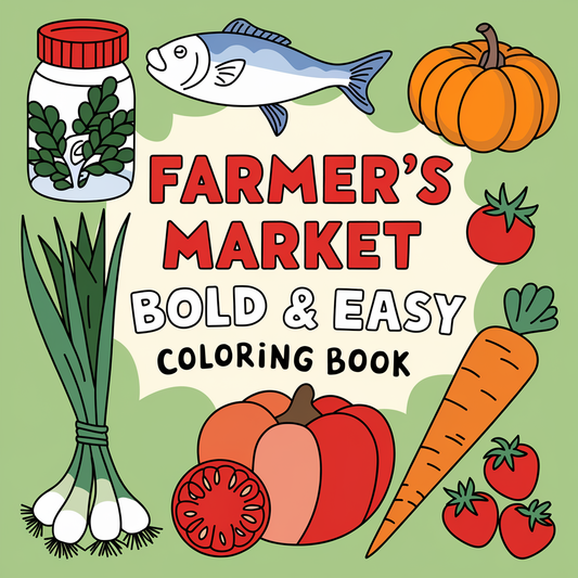 Farmer Market Bold Easy Coloring Pages