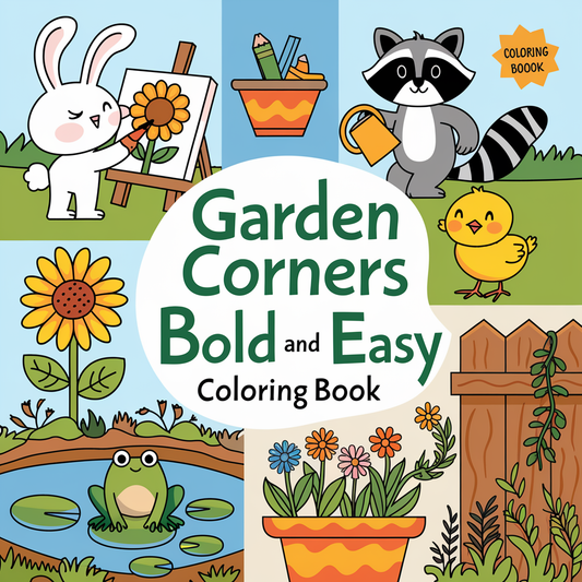 Garden Corners Bold and Easy Coloring Book