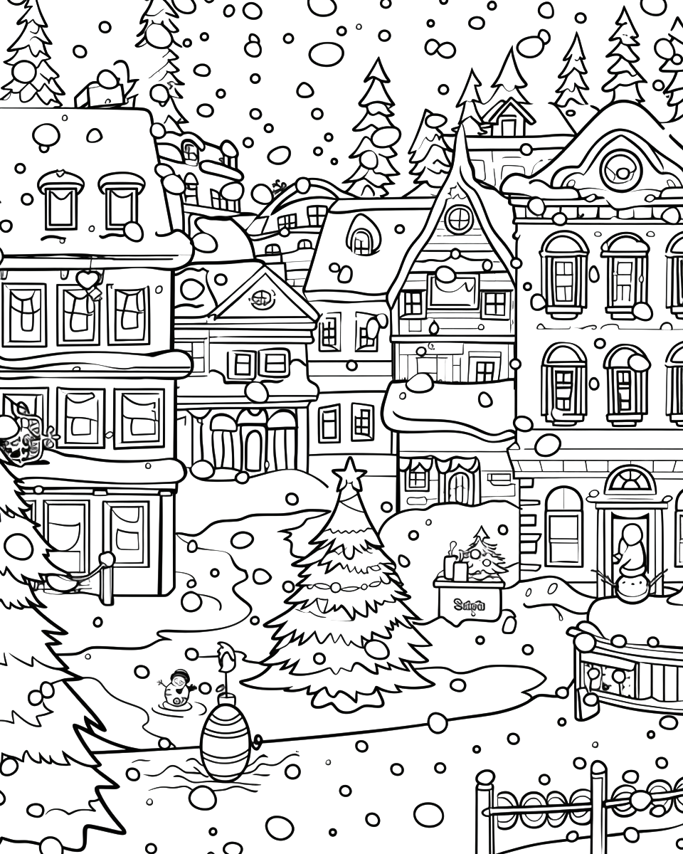 150 Christmas City Coloring Book