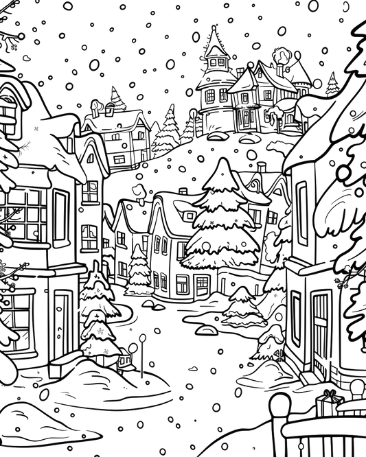 150 Christmas City Coloring Book