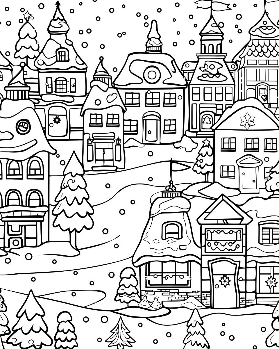 150 Christmas City Coloring Book