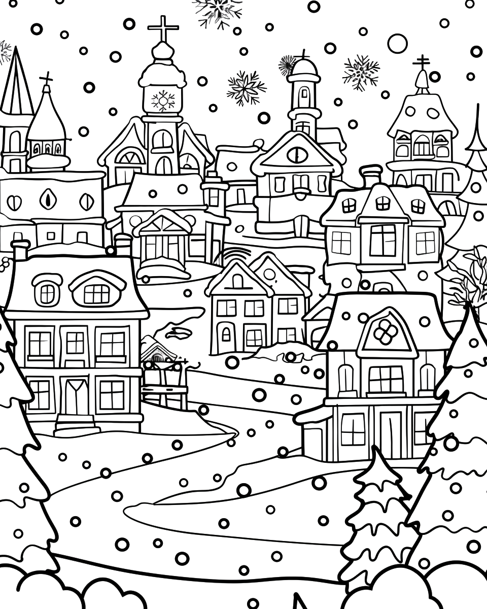 150 Christmas City Coloring Book