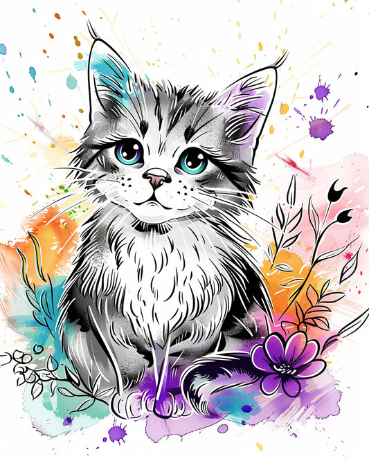 100 Kitty Cat Coloring Book