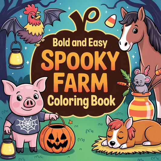 Bold and Easy Spooky Farm Coloring Pages