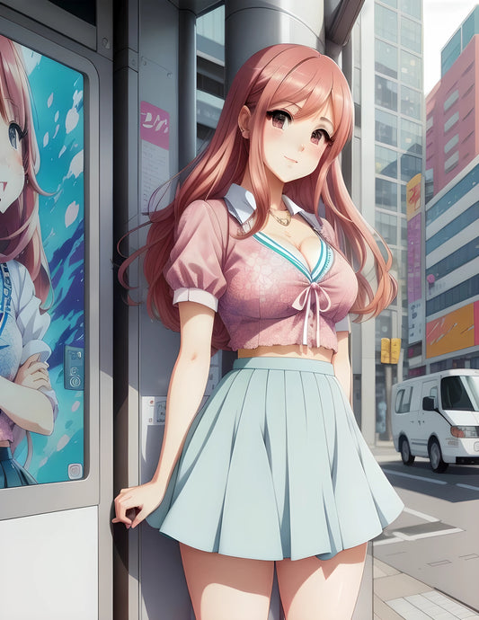 Cute Anime Girl In the City