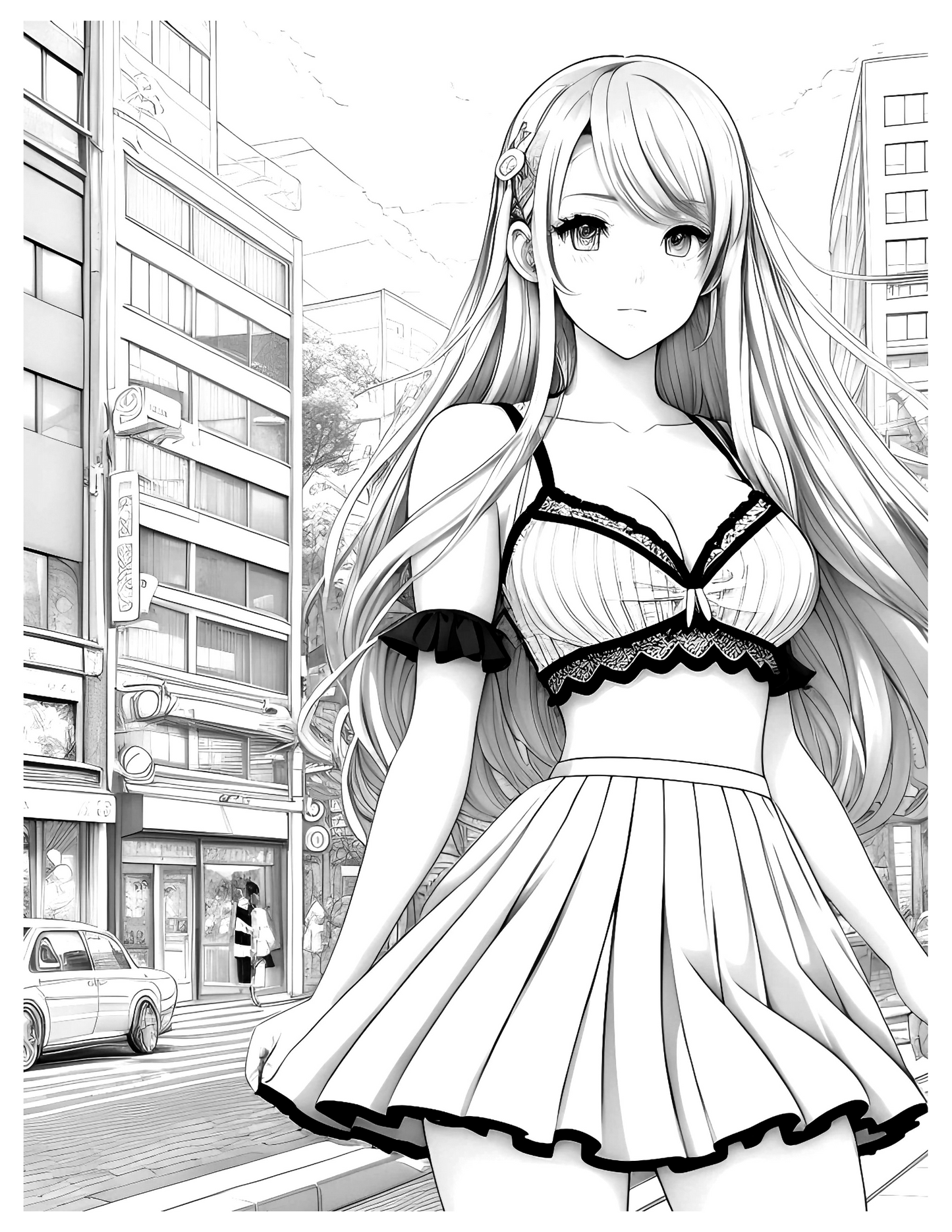 Cute Anime Girl In the City
