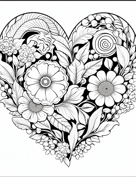 230 Heart Coloring Book Pages
