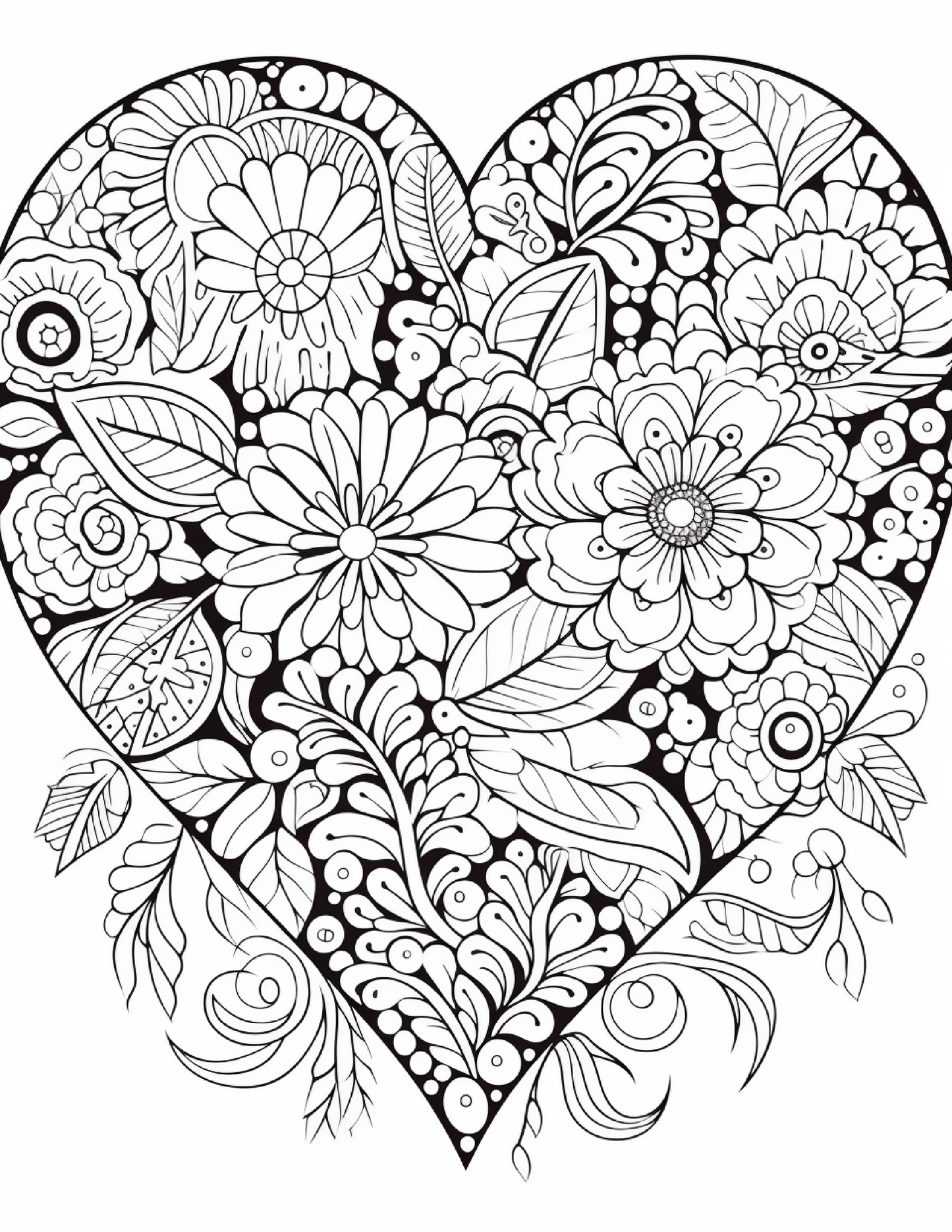 230 Heart Coloring Book Pages