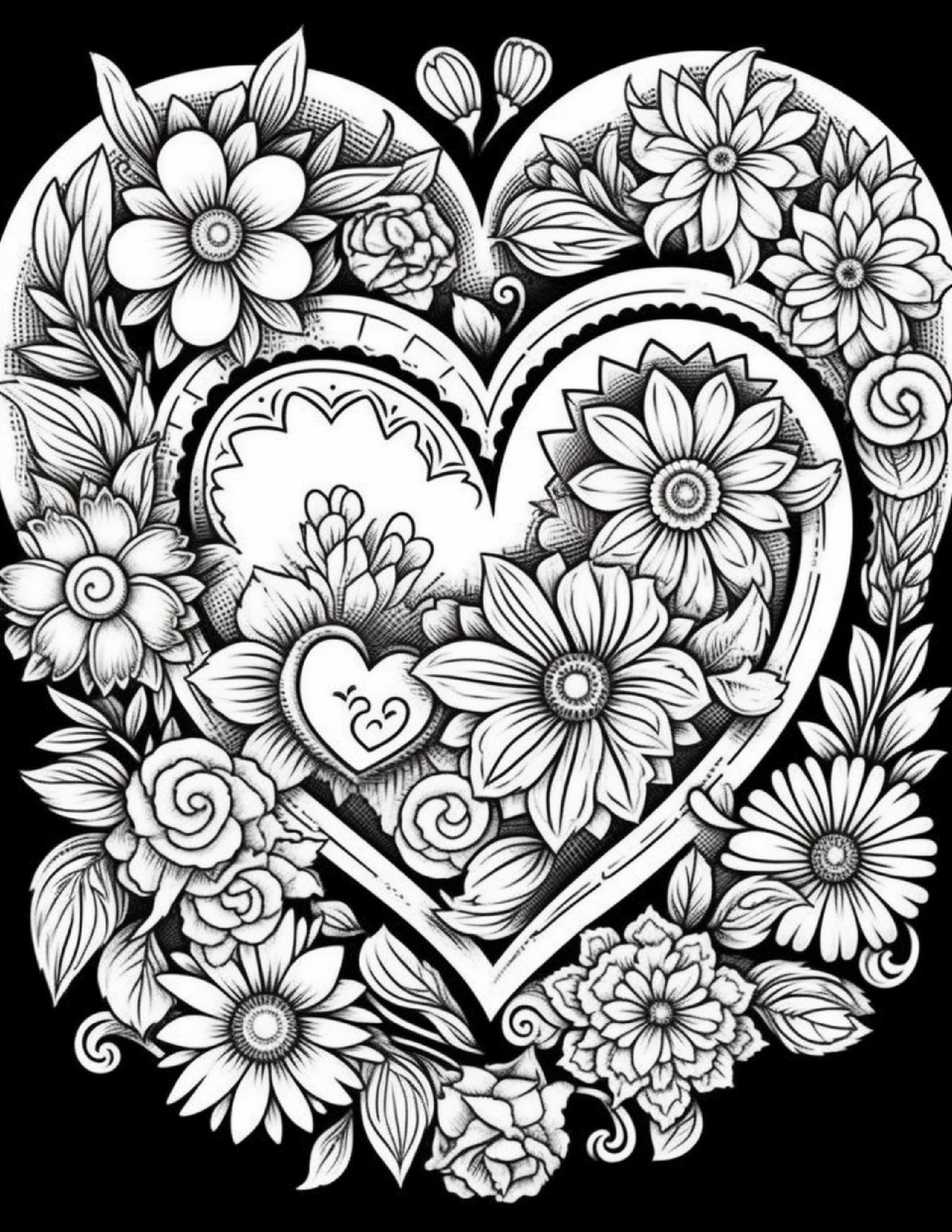 230 Heart Coloring Book Pages