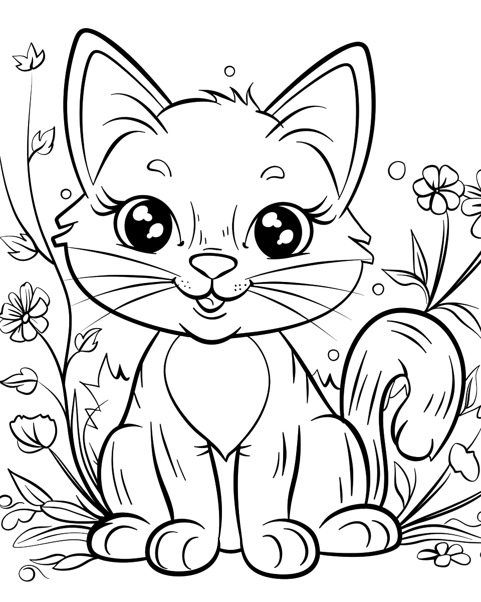 100 Kitty Cat Coloring Book