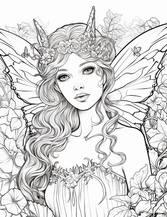 100 Forest Fairy Girl Coloring Pages