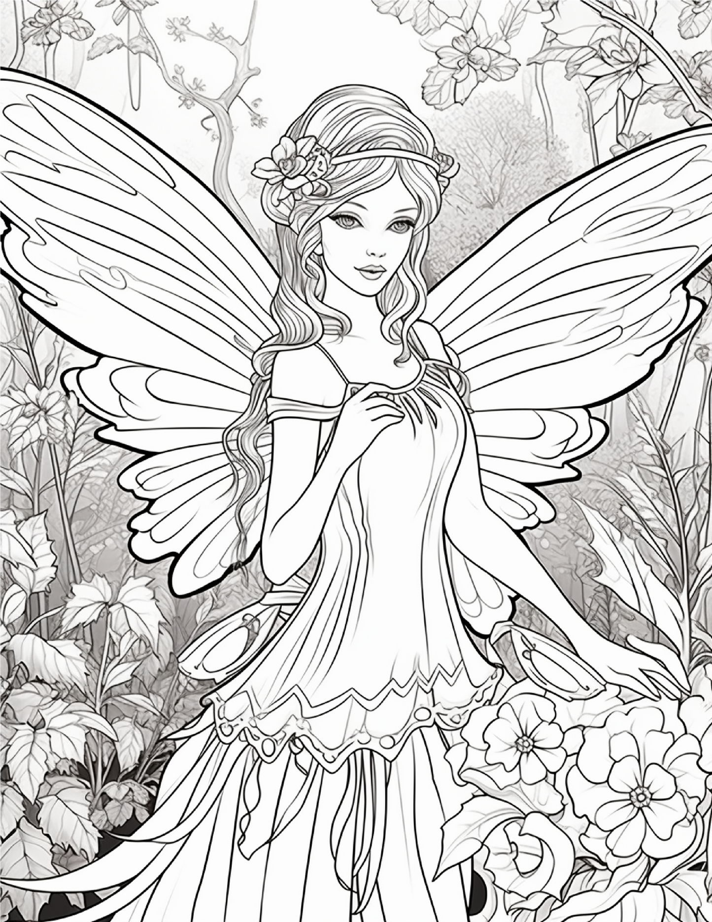 100 Forest Fairy Girl Coloring Pages
