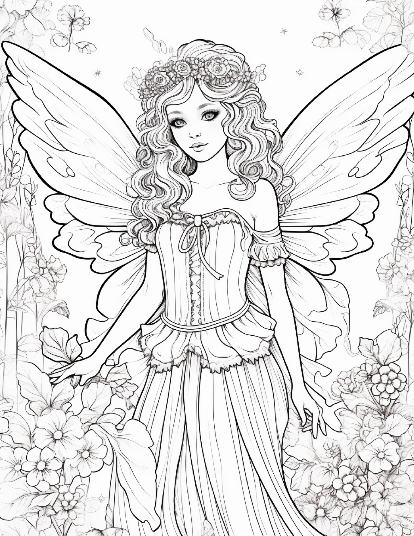 100 Forest Fairy Girl Coloring Pages