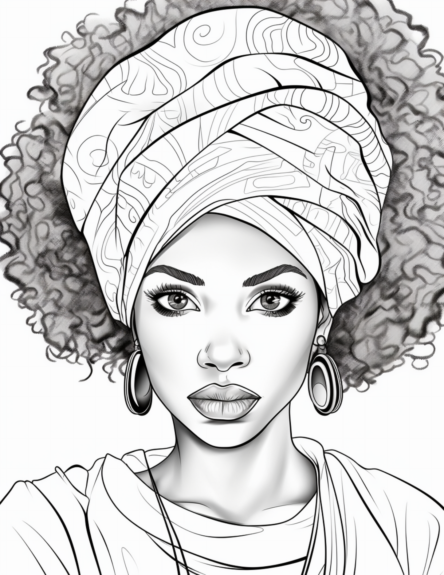 100 African Black Woman Coloring Pages 1