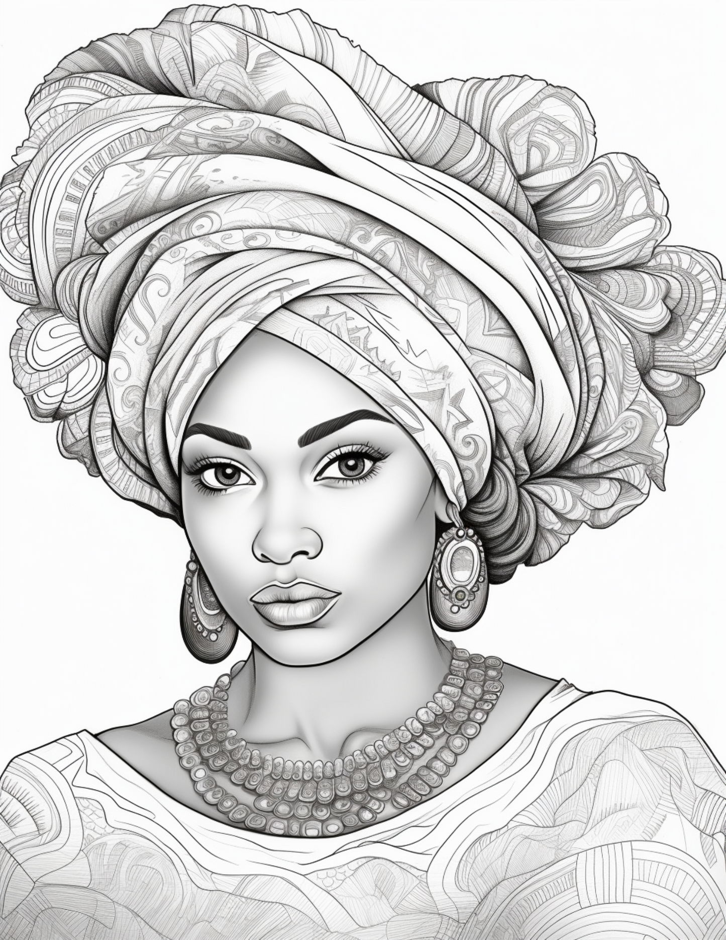 100 African Black Woman Coloring Pages 1
