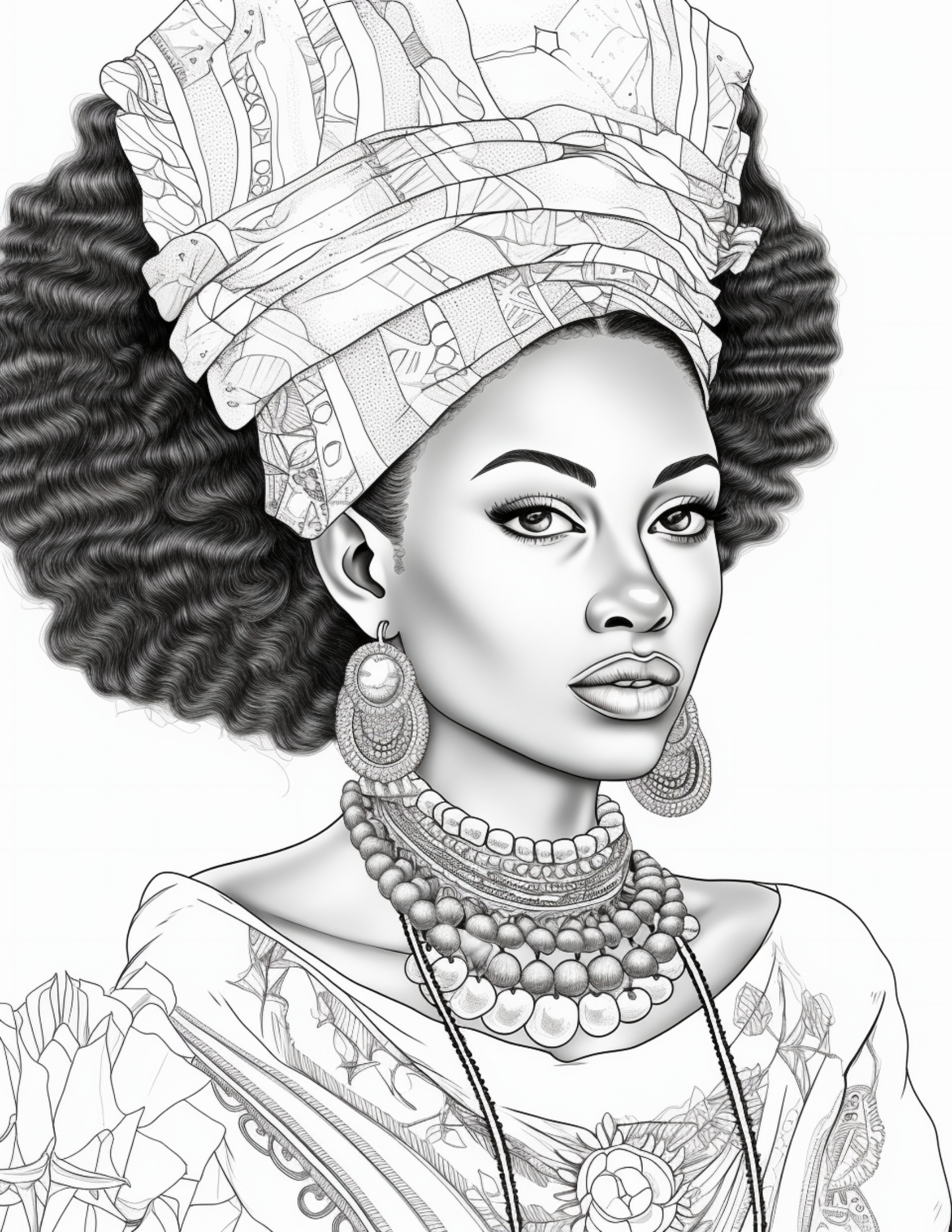 100 African Black Woman Coloring Pages 1