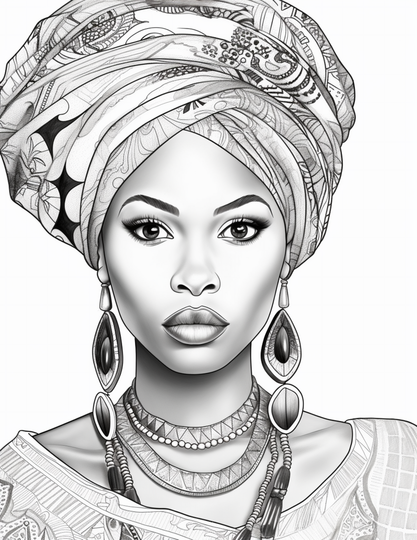 100 African Black Woman Coloring Pages 1