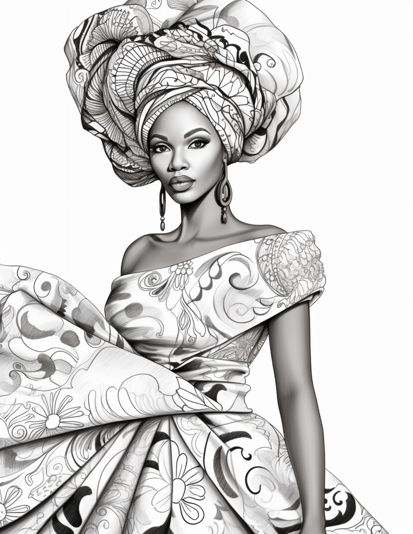 100 African Black Woman Coloring Pages 1