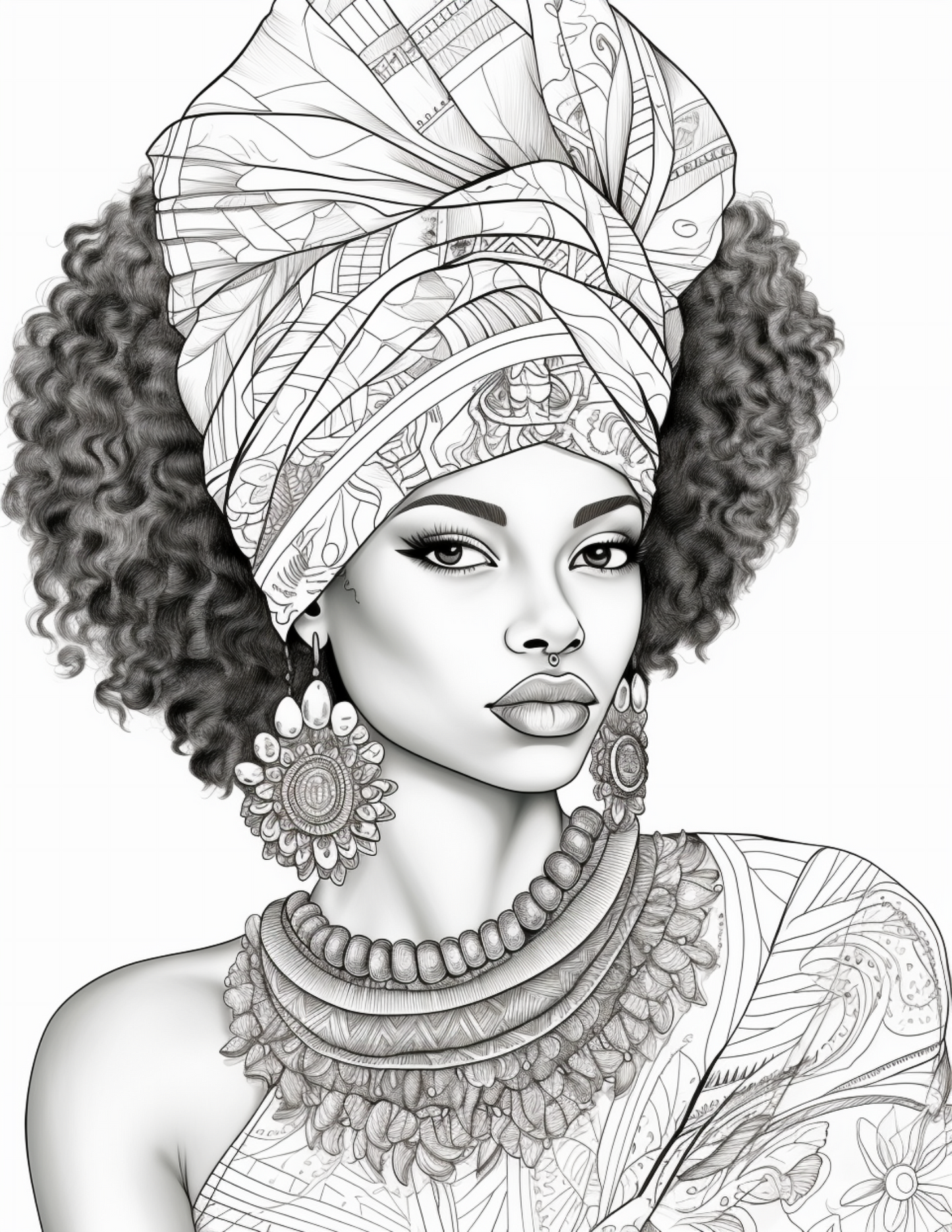 100 African Black Woman Coloring Pages 1